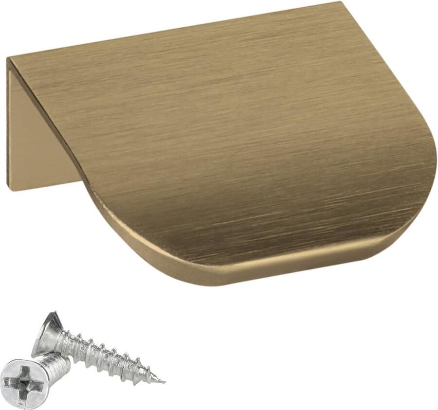 Sotech 10 stuks meubelgrepen deken Tommy messing look geborsteld 40 mm Ladegrepen voor binnenmontage aan de voorzijde incl. bevestigingsschroeven