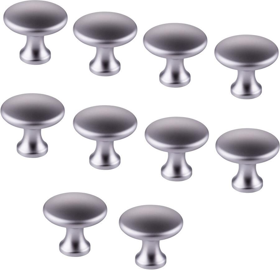 Sotech 10 stuks Meubelknoppen Denise chroom mat Diameter 29 mm Hoogte 25 mm