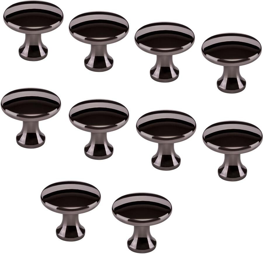 Sotech 10 stuks Meubelknoppen Denise chroom zwart Diameter 29 mm Hoogte 25 mm