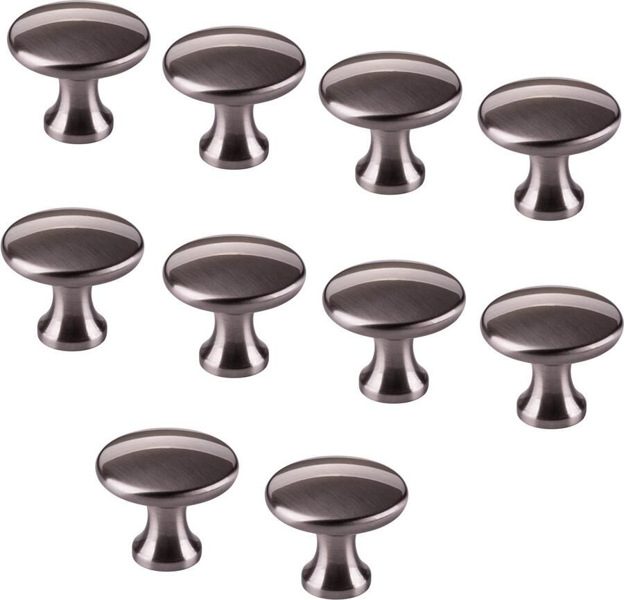 Sotech 10 stuks Meubelknoppen Denise RVS-look Diameter 29 mm Hoogte 25 mm