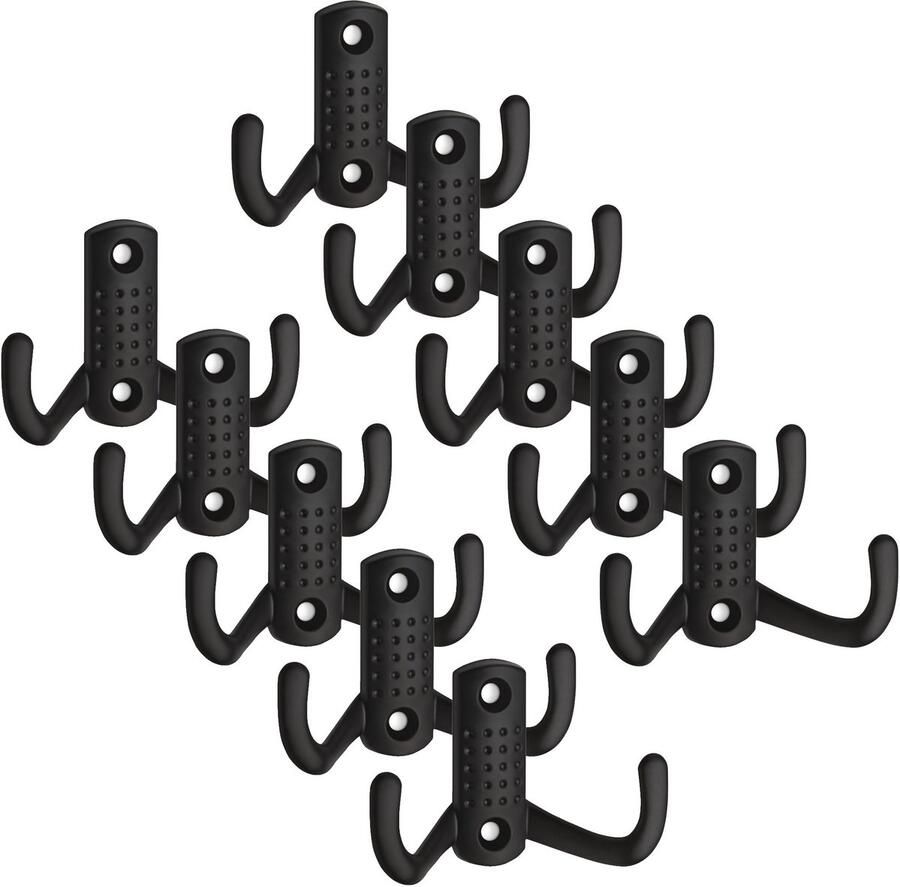 Sotech 10 x Garderobehaak JASMIN zwart 47 5 x 70 x 25 mm BA 32 mm met 2 haken Kledinghaak Garderobe Jashaak van SO-TECH
