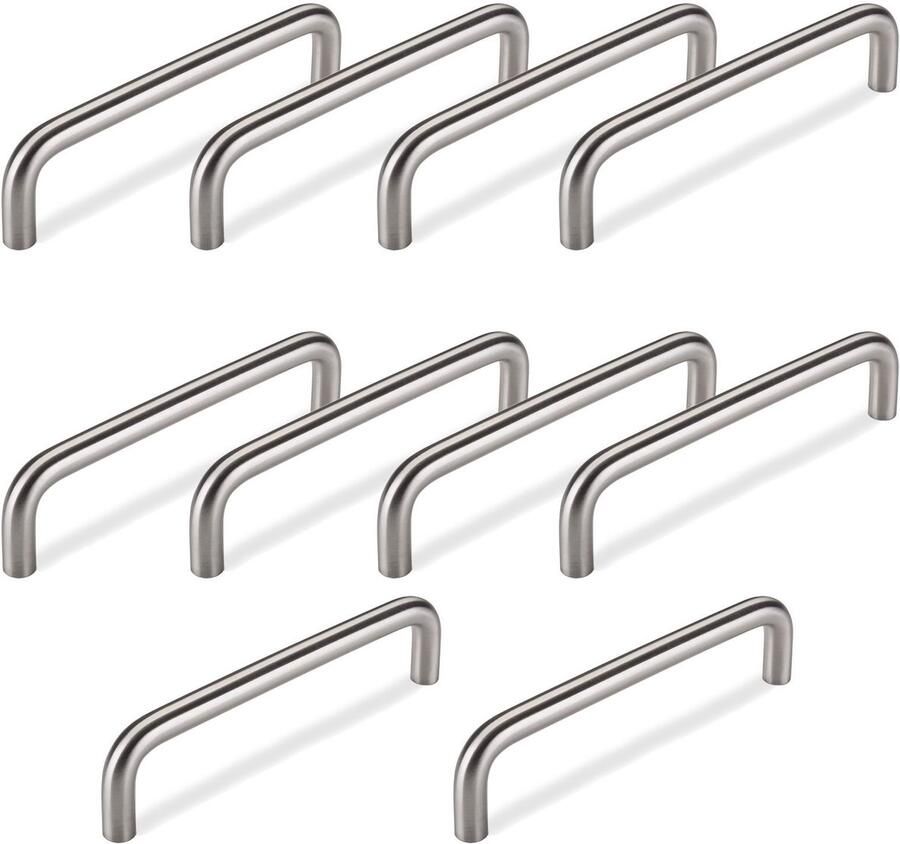 Sotech 10 x Meubelgreep BG03e Boorgatafstand 128 mm geborsteld Beugelhandgreep van