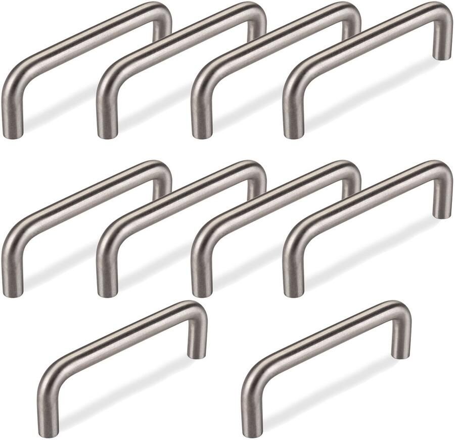 Sotech 10 x Meubelgreep BG03e Boorgatafstand 96 mm geborsteld Beugelhandgreep van