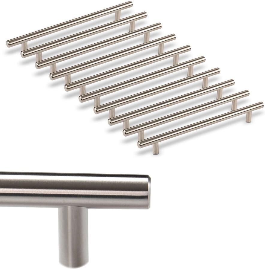 Sotech 10 x Meubelgreep G17 Boorgatafstand 192 mm geborsteld Stanghandgreep relinggreep van