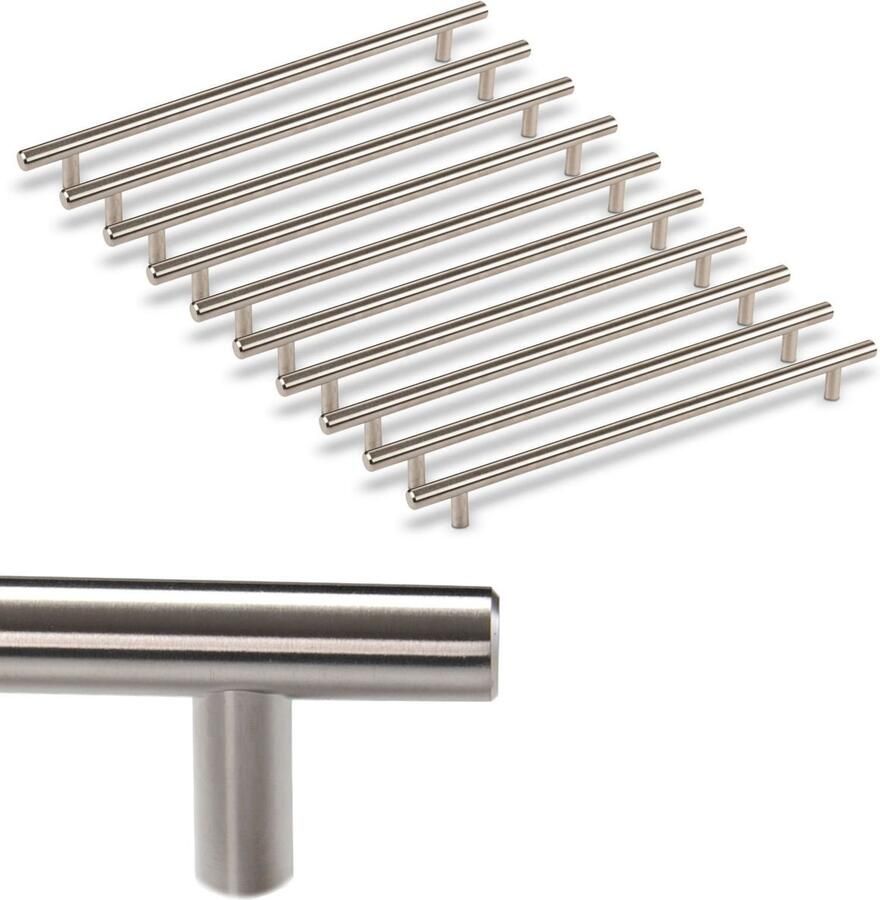 Sotech 10 x Meubelgreep G17 Boorgatafstand 320 mm geborsteld Stanghandgreep relinggreep van