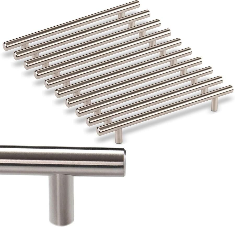 Sotech 10 x Meubelgreep G6 echt massief roestvrij staal Ø 12 mm BA 160 mm spijlgrepen leuninggrepen