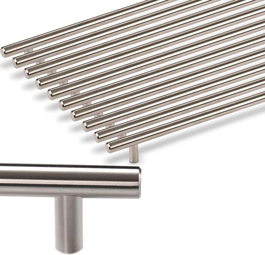 Sotech 10 x Meubelgreep G6 echt roestvrij staal Ø 12 mm BA 320 mm spijlgrepen leuninggrepen