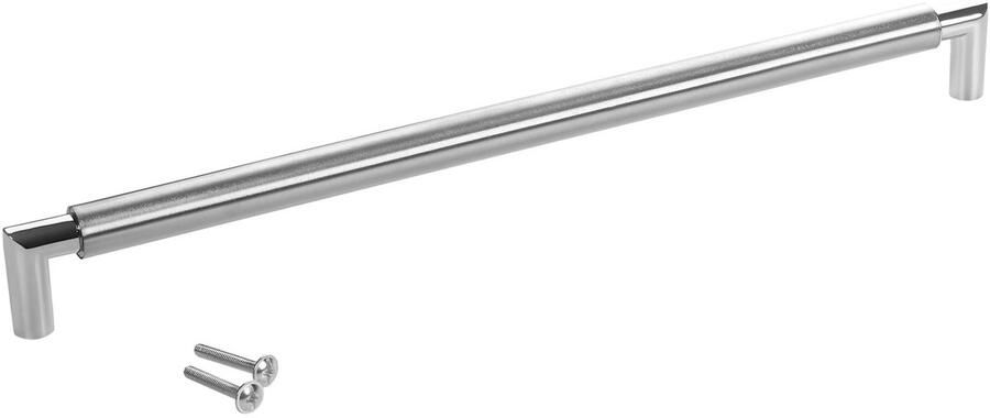 Sotech 10 x meubelgreep keukengreep E9 echt roestvrij staal BA 320 mm Ø 16 mm met verchroomde sokkels design meets function