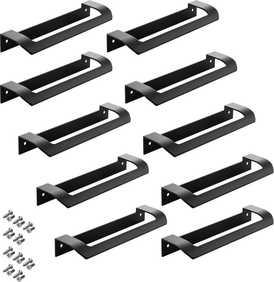 Sotech 10 x Meubelgreep LYS Boorgatafstand 160 mm Zwart mat Design handgreep van