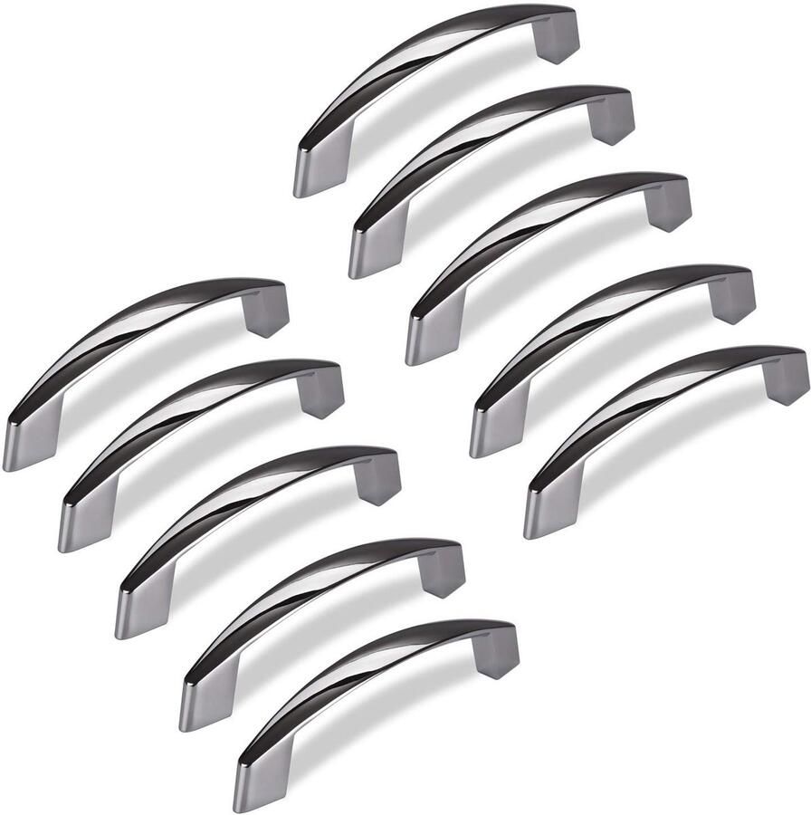 Sotech 10 x Meubelgreep THEA Boorgatafstand 96 mm Chroom gepolijst Beugelhandgreep van