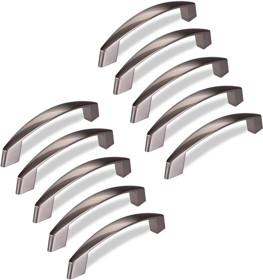 Sotech 10 x Meubelgreep THEA Boorgatafstand 96 mm roestvrij staal optiek Beugelhandgreep van