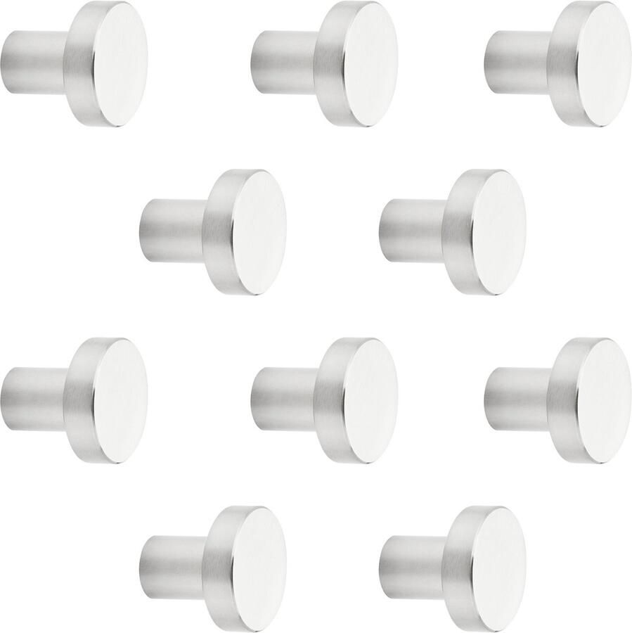 Sotech 10 x Meubelknop EK03 Ø 20 mm Roestvrij staal geborsteld Roestvrij stalen knop van