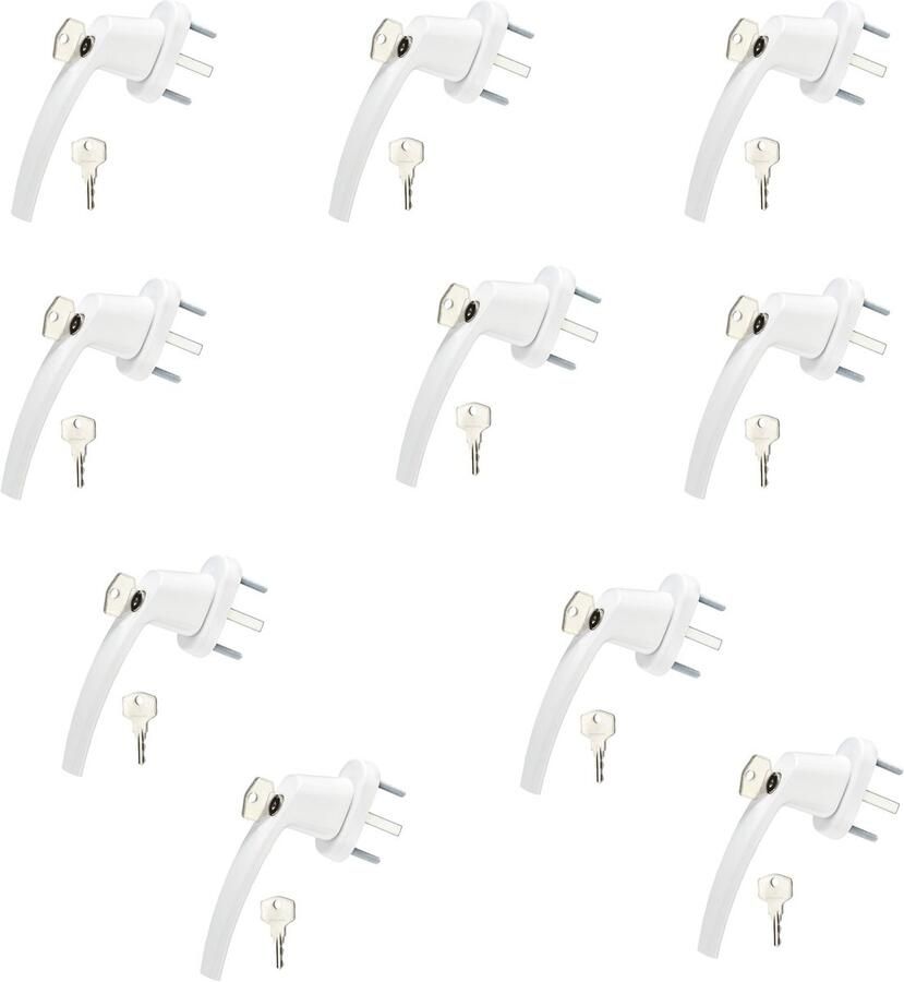 Sotech 10s Raamkrukken BRIS (151 x 28 5 x 62 mm) wit afsluitbaar incl. 2 sleutels aluminium