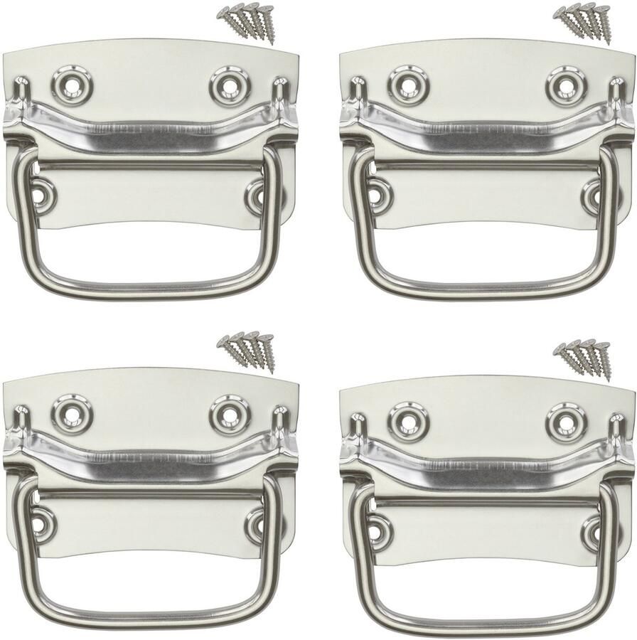 Sotech 2 paar kistgrepen (120 x 80 mm roestvrij staal SS201) Opvouwbare doosgrepen voor het vastschroeven incl. bevestigingsmateriaal