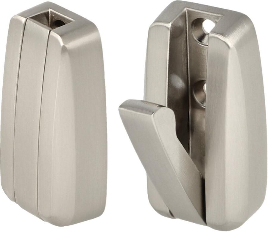 Sotech 2 stuks opklapbare haken HIPPO rvs look met veer Metalen jashaken ruimtebesparend ideaal voor kleine ruimtes zoals in caravans