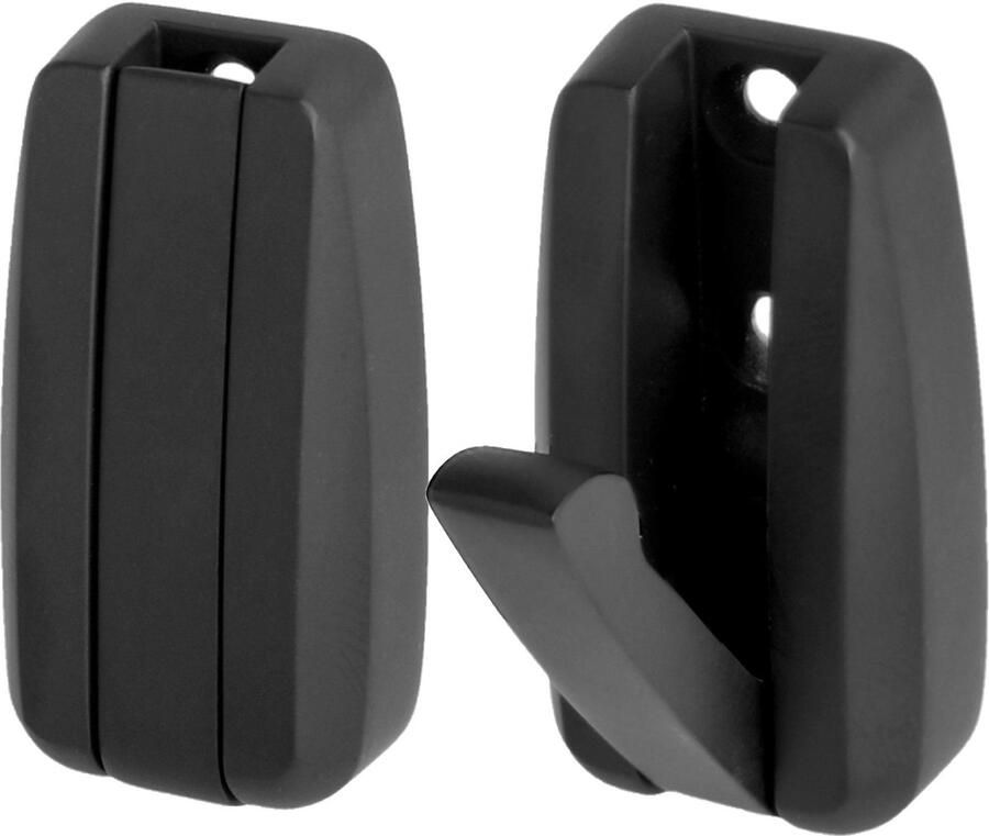 Sotech 2 stuks opklapbare haken HIPPO zwart mat met veer Metalen jashaken ruimtebesparend ideaal voor kleine ruimtes zoals in caravans