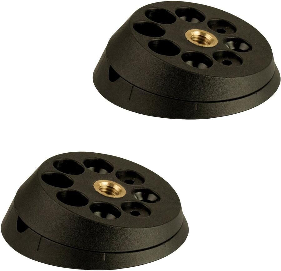 Sotech 2 stuks Tafelpootgarnituur TWIST'N TURN voor meubelpoten tot Ø 60 mm met M10 schroefdraad unieke kantelfunctie in vijf standen: 0° 5° 10 5° 13 5° en 15°