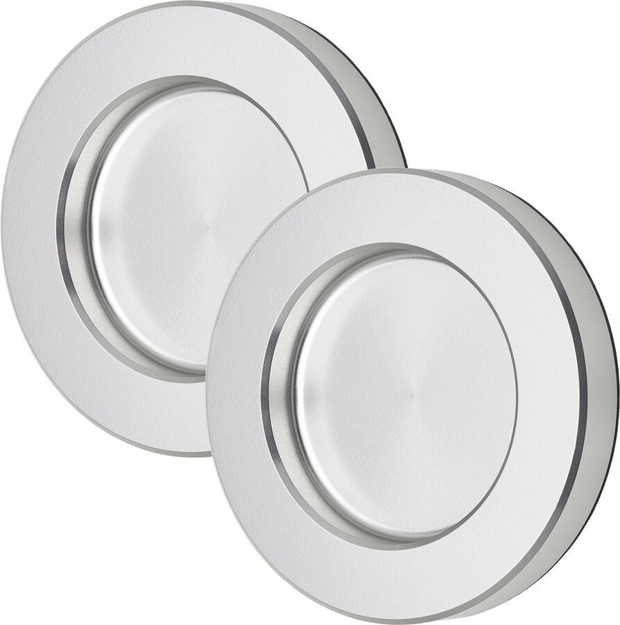 Sotech 2s schuifdeurgreep TAYO RVS look Ø 70 x 10 mm zelfklevend (3M VHB) glasdeurgreep van aluminium greepschaal voor glas- & kamerdeuren