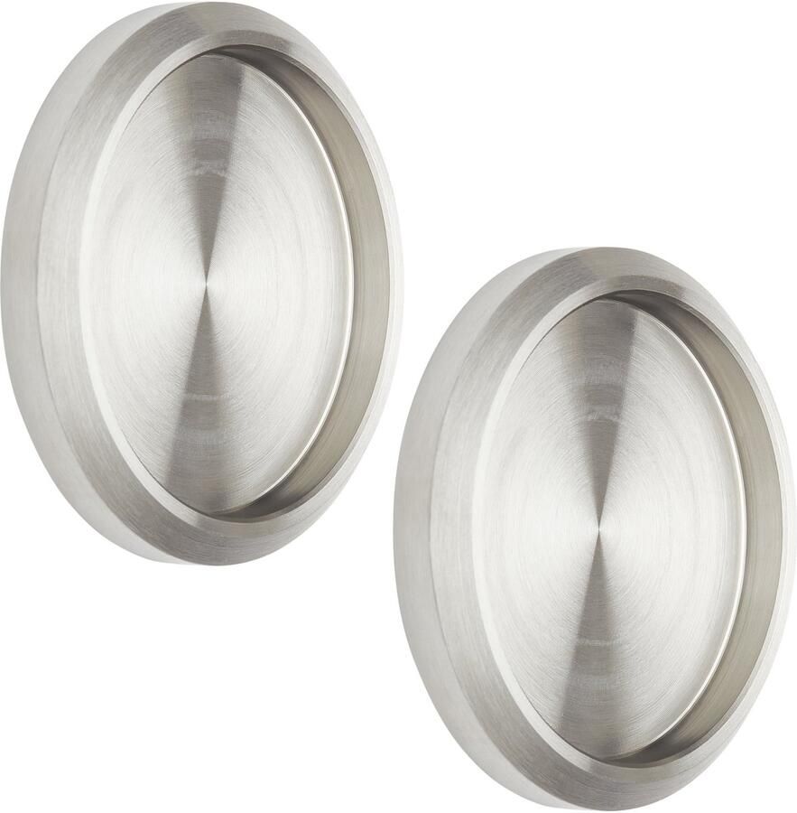 Sotech 2s Schuifdeurgrepen MILA Ø 58 mm op te plakken met UV-kleefstof Meubelgrepen echt roestvrij staal Handgrepen voor glazen deuren & kamerdeuren van