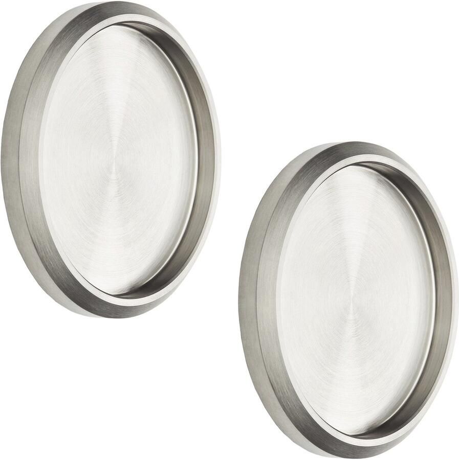 Sotech 2s Schuifdeurgrepen MILA Ø 70 mm op te plakken met UV-kleefstof Meubelgrepen echt roestvrij staal Schaalgrepen voor glazen deuren & kamerdeuren van