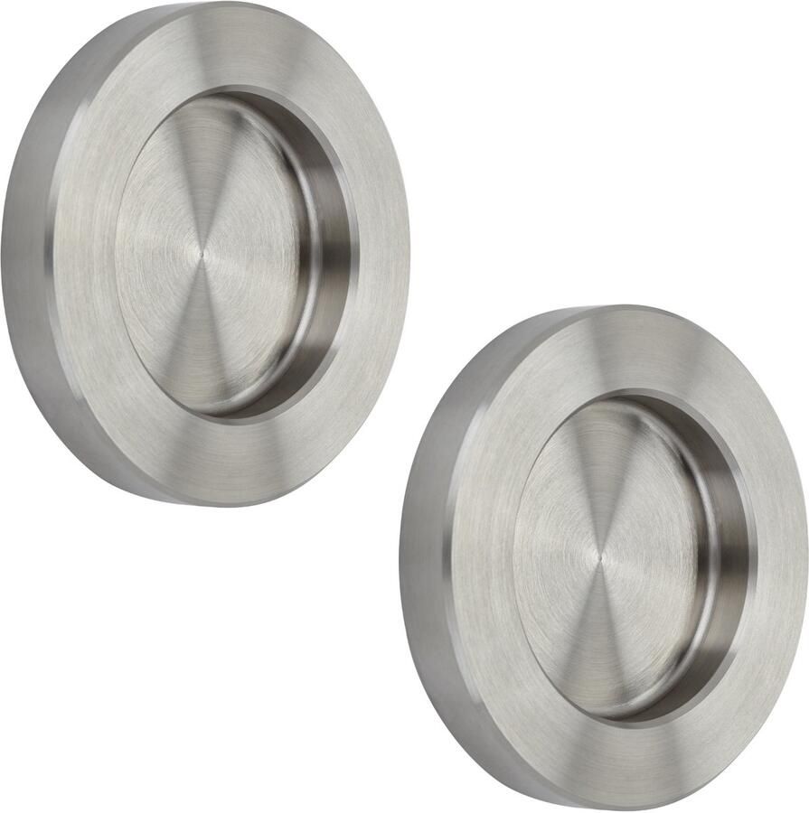 Sotech 2s Schuifdeurgrepen NALA Ø 70 mm op te plakken met UV-kleefstof Meubelgrepen echt roestvrij staal Schaalgrepen voor glazen deuren & kamerdeuren van