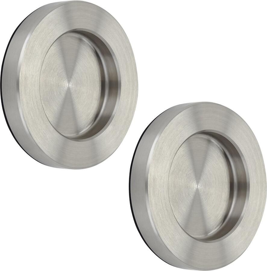 Sotech 2s Schuifdeurgrepen NALA Ø 70 mm zelfklevend met 3M kleefpad Meubelgrepen echt roestvrij staal Handgrepen voor glazen deuren & kamerdeuren van