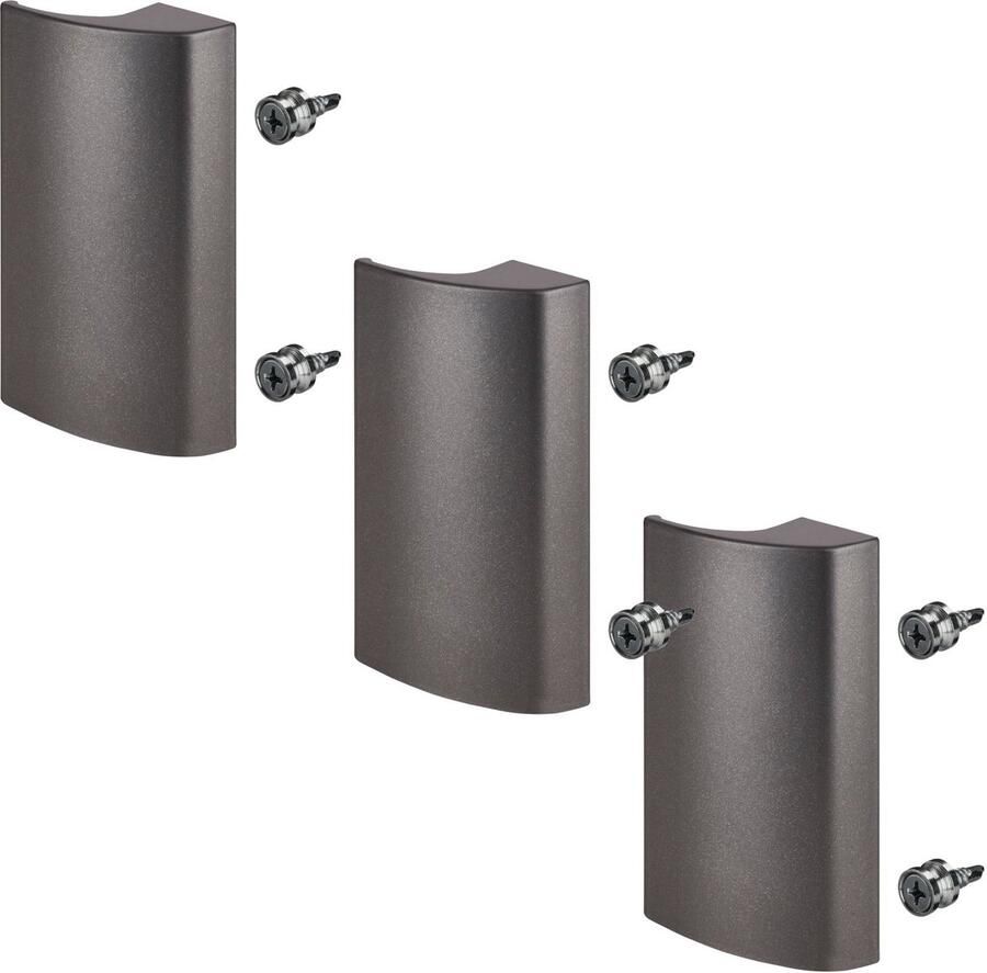 Sotech 3 x balkondeurgreep SEJA II aluminium antraciet 85 x 40 x 20 mm deurgreep terrasdeurgreep