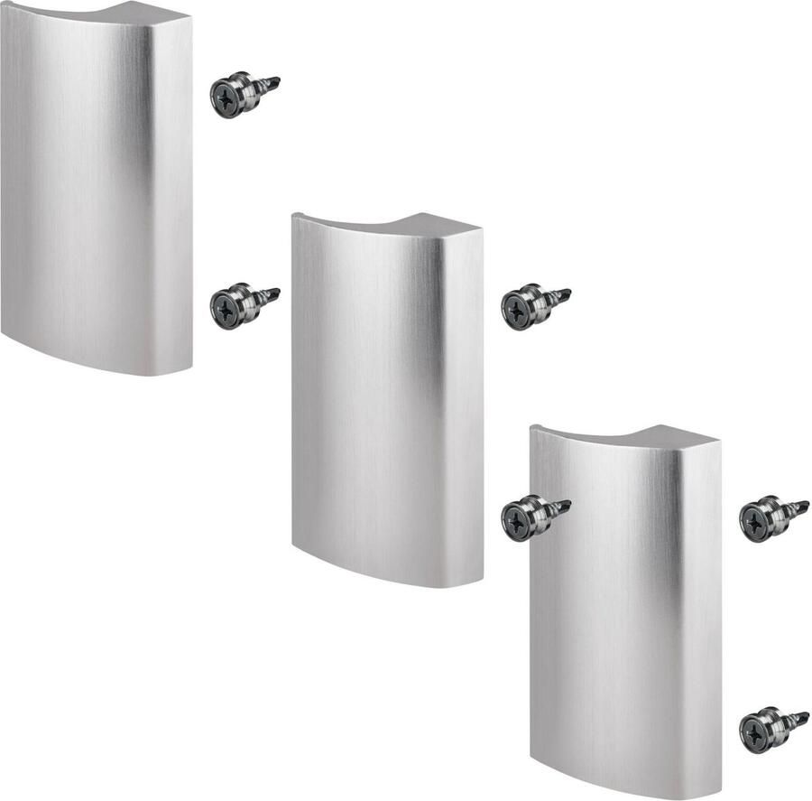 Sotech 3 x balkondeurgreep SEJA II aluminium rvs-look 85 x 40 x 20 mm deurklink terrasdeurgreep