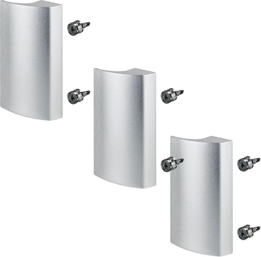 Sotech 3 x balkondeurgreep SEJA II aluminium zilvergrijs geanodiseerd 85 x 40 x 20 mm deurgreep patiodeurgreep