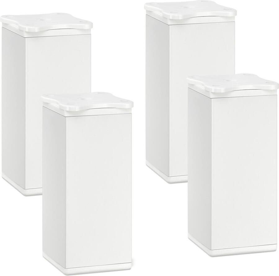 Sotech 4 St. Meubelvoet Quebec 100 mm (+ 10 mm) 40 x 40 mm wit hoogteverstelbare meubelpoten van aluminium van