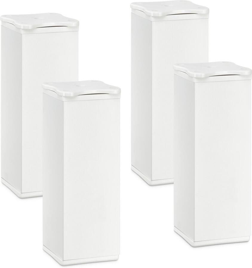Sotech 4 St. Meubelvoet Quebec 120 mm (+ 10 mm) 40 x 40 mm wit hoogteverstelbare meubelpoten van aluminium van