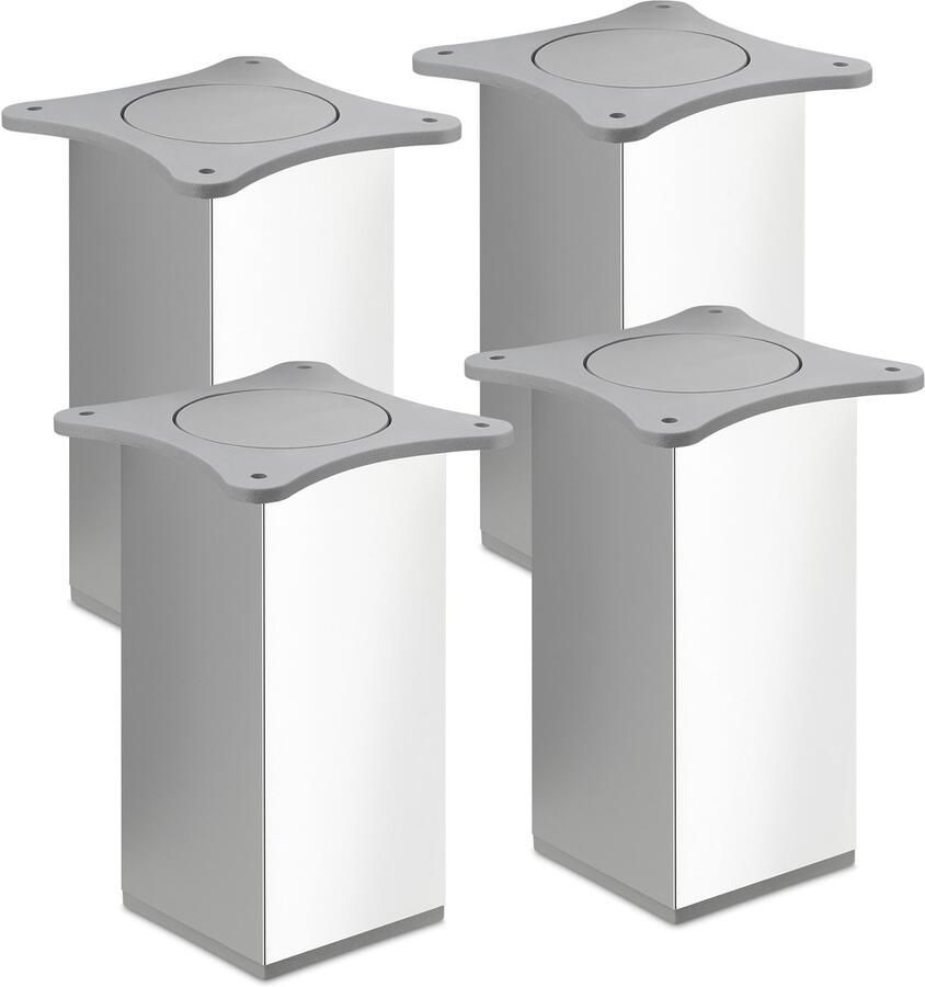 Sotech 4 St. Meubelvoet QUEBEC II 150 mm 65 x 65 mm gepolijst chroom meubelpoten van aluminium van