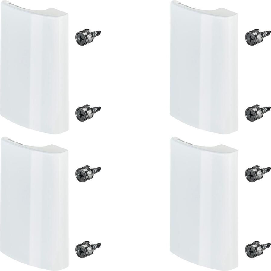 Sotech 4 stuks Balkondeurklink SEJA aluminium 82 x 52 x 20 mm witte trekgreep Terrasdeurklink