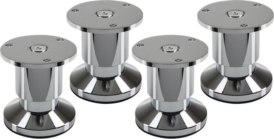 Sotech 4 stuks Meubelpoten ALPHA verstelbare bankpoten gepolijst chroom draagvermogen tot 250 kg Hoogte: 50 mm