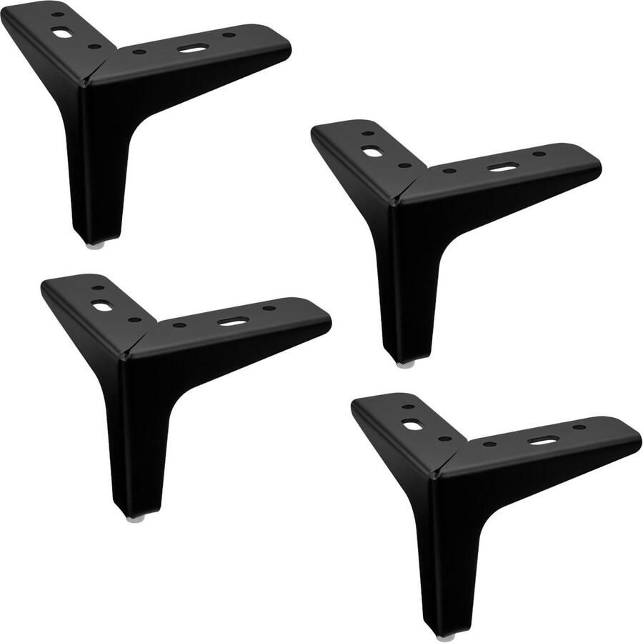 Sotech 4 stuks Meubelpoten VICTOR Hoogte 100 mm zwart mat Plintvoeten Kastvoeten bankvoeten van