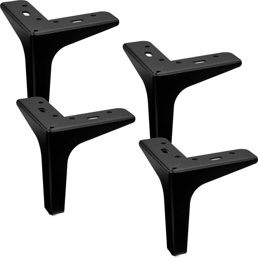 Sotech 4 stuks Meubelpoten VICTOR Hoogte 130 mm zwart mat Plintvoeten Meubelpoot Kastvoeten Bankvoeten van