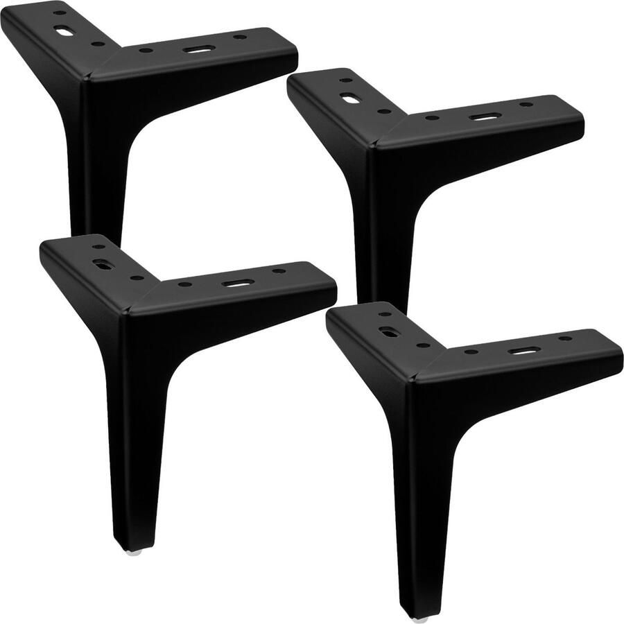 Sotech 4 stuks Meubelpoten VICTOR Hoogte 150 mm zwart mat Meubelvoeten Hoekvoeten Sokkelvoeten bankvoeten van