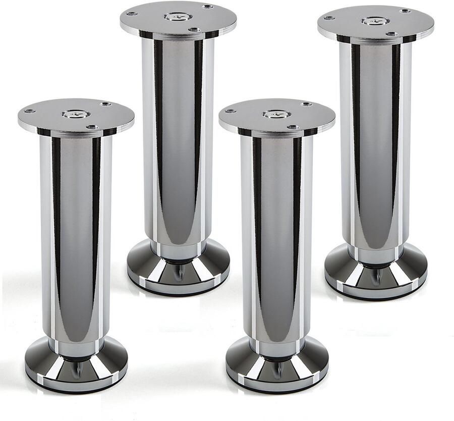 Sotech 4 stuks meubelvoet Alpha chroom gepolijst belastbaar tot 250 kg hoogte: 150 mm verstelbaar