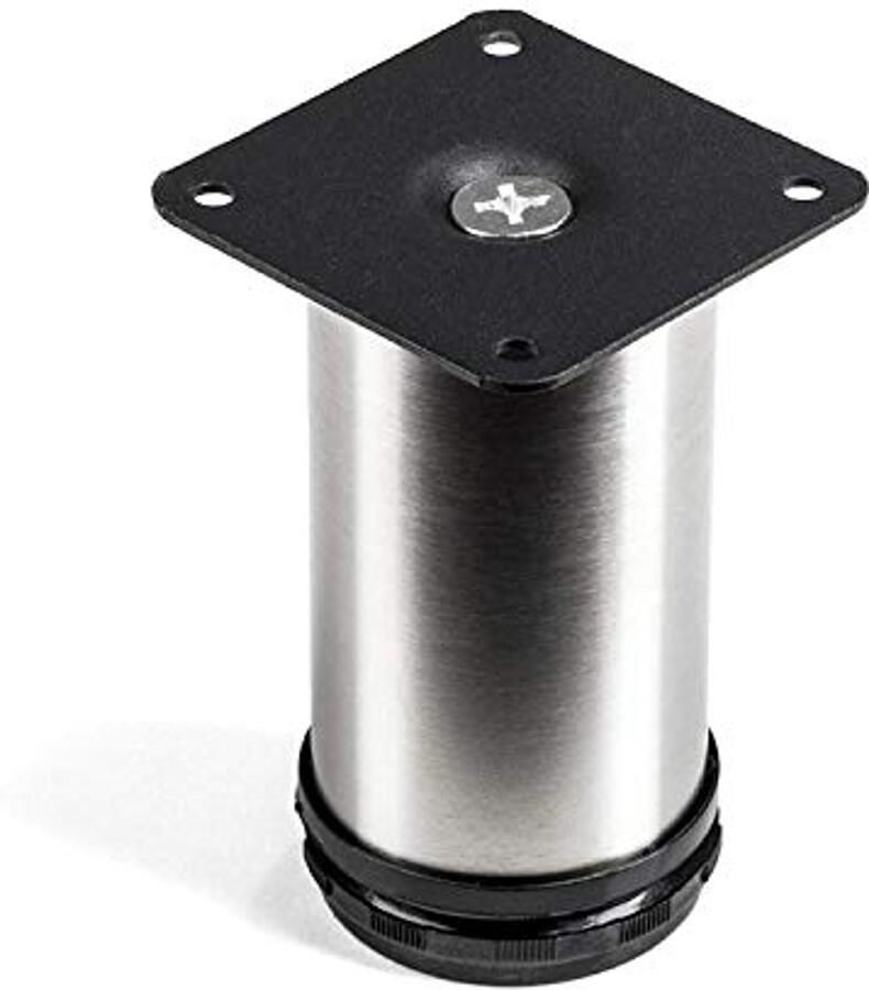 Sotech 4 stuks meubelvoet Jimmy RVS-look rond diameter: 50 mm hoogte: 100 mm verstelbaar