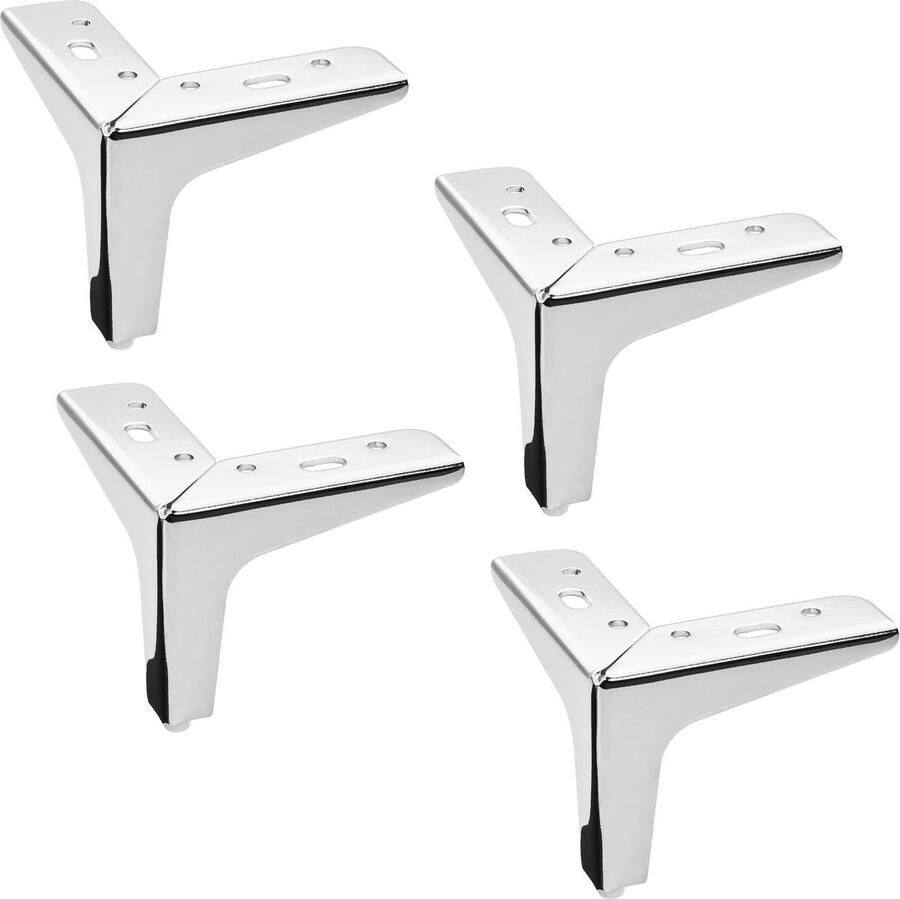 Sotech 4 stuks meubelvoet Victor chroom gepolijst 135 x 135 x 40 mm hoogte: 100 mm