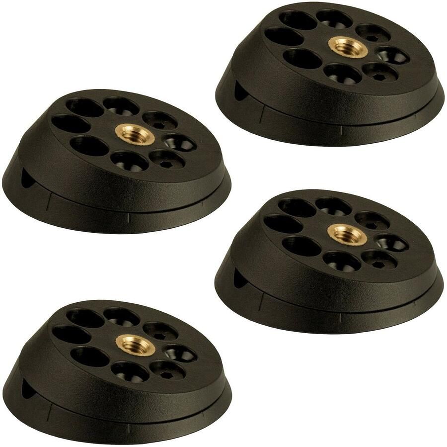 Sotech 4 stuks Tafelpootgarnituur TWIST'N TURN voor meubelpoten tot Ø 60 mm met M10 schroefdraad unieke kantelfunctie in vijf standen: 0° 5° 10 5° 13 5° en 15°