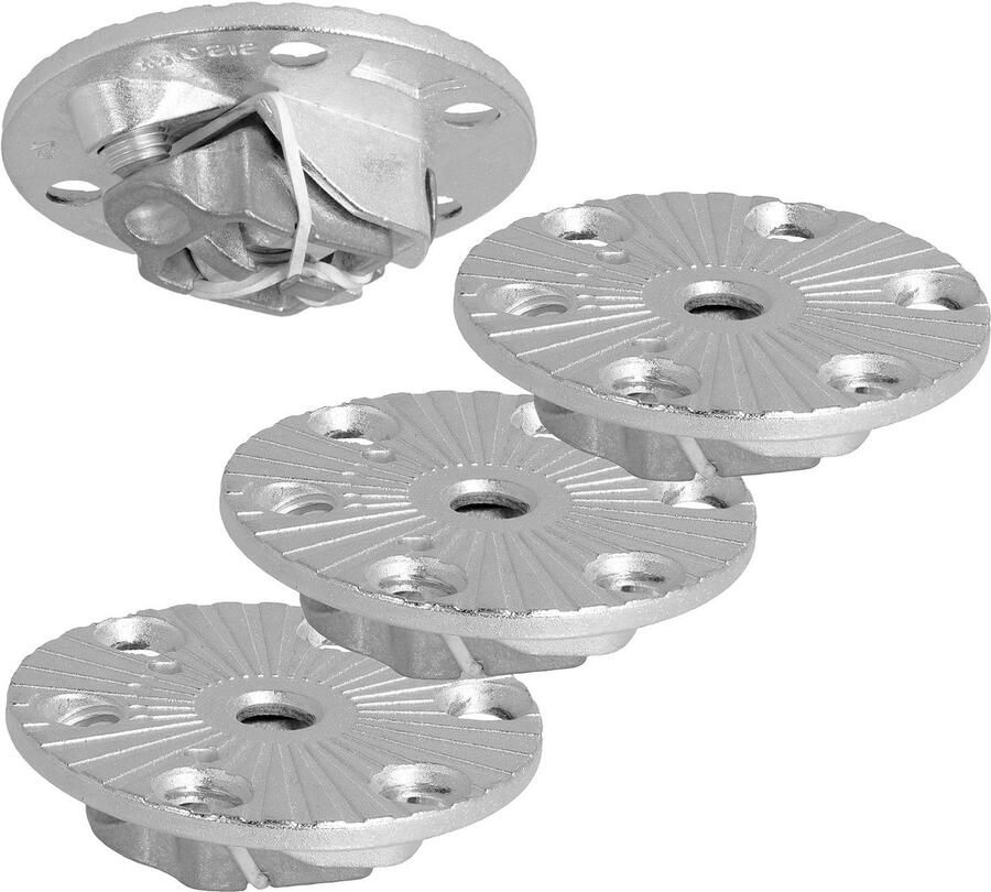 Sotech 4 stuks Tafelpootverbinder WEKA speciaal voor vierkante houten meubelpoten van 60 x 60 mm met metalen klemmechanisme en geschikt voor M8-schroeven