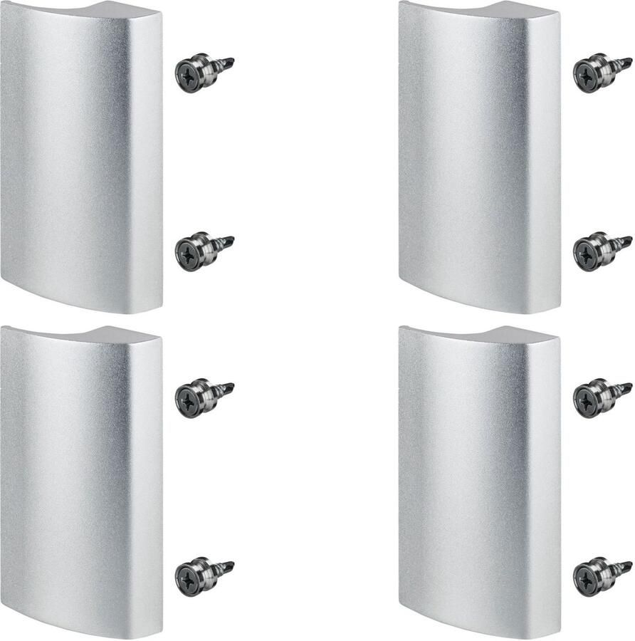 Sotech 4 x balkondeurgreep SEJA II aluminium zilvergrijs geanodiseerd 85 x 40 x 20 mm deurgreep terrasdeurgreep