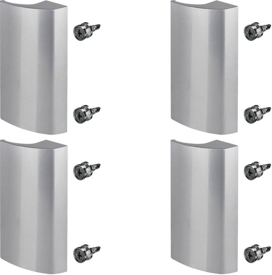 Sotech 4 x balkondeurgreep SEJA II aluminium zilverkleurig 85 x 40 x 20 mm deurgreep terrasdeurgreep