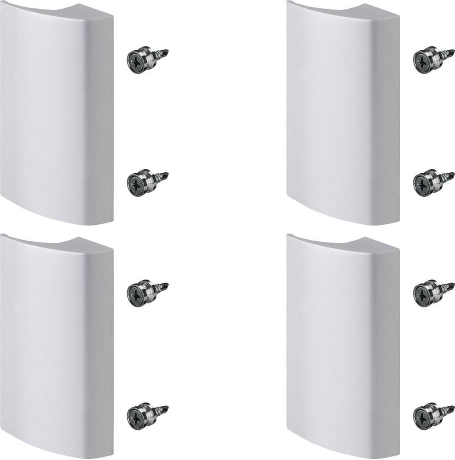 Sotech 4 x balkondeurgreep SEJA II geanodiseerd aluminium 85 x 40 x 20 mm deurgreep terrasdeurgreep