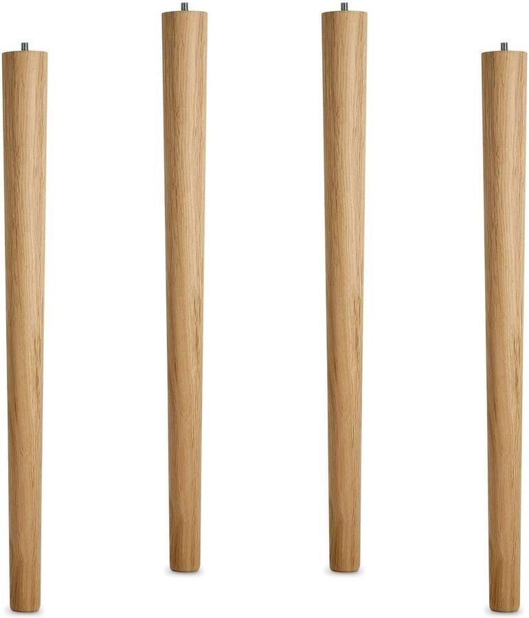 Sotech 4er Set Tafelpoot Eiken rauw H 710 mm Ø 60 40 mm met draadeind M10 ideaal voor keuken-en eettafel Tafelpoot Hout Meubelvoet van SO-TECH