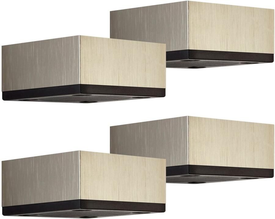 Sotech 4x meubelvoeten MOTEL 65 x 65 mm hoogte 30 mm RVS-look van