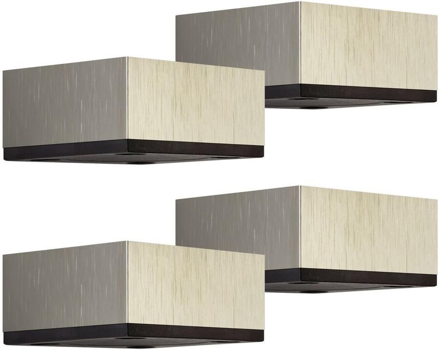 Sotech 4x meubelvoeten MOTEL 65 x 65 mm hoogte 35 mm RVS-look van