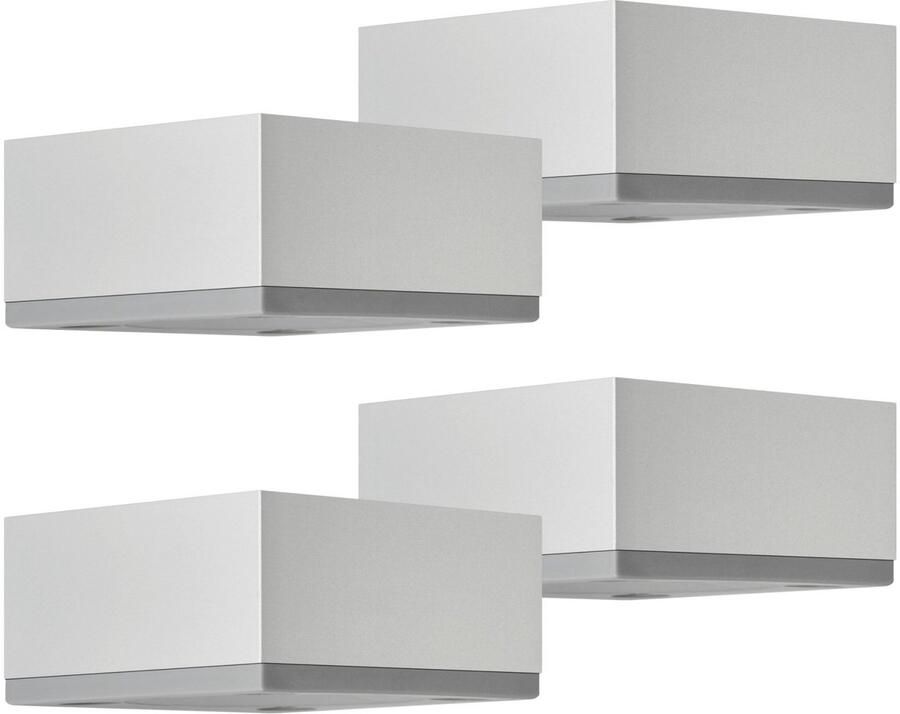 Sotech 4x meubelvoeten MOTEL 65 x 65 mm hoogte 35 mm zilver-look geanodiseerd van