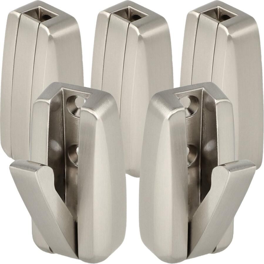 Sotech 5-delige opklaphaken HIPPO RVS-look met veer Metalen jashaken ruimtebesparend ideaal voor krappe ruimtes zoals in caravans